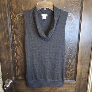 One Clothing Charcoal Gray Sleeveless Open Knit Cowl Neck Top